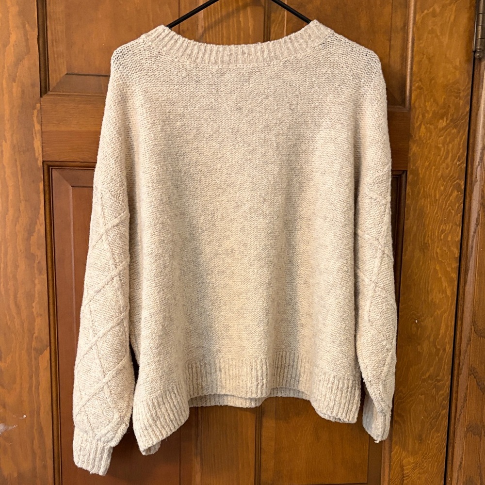 Lucky Brand Cozy Beige Cable Knit Sweater - Picture 6 of 6